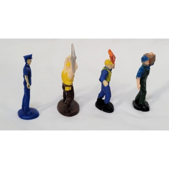 Lot of 4 Plastic Mini Figures Police Construction Flagman Laborer 1.5" Tall - Picture 4 of 6